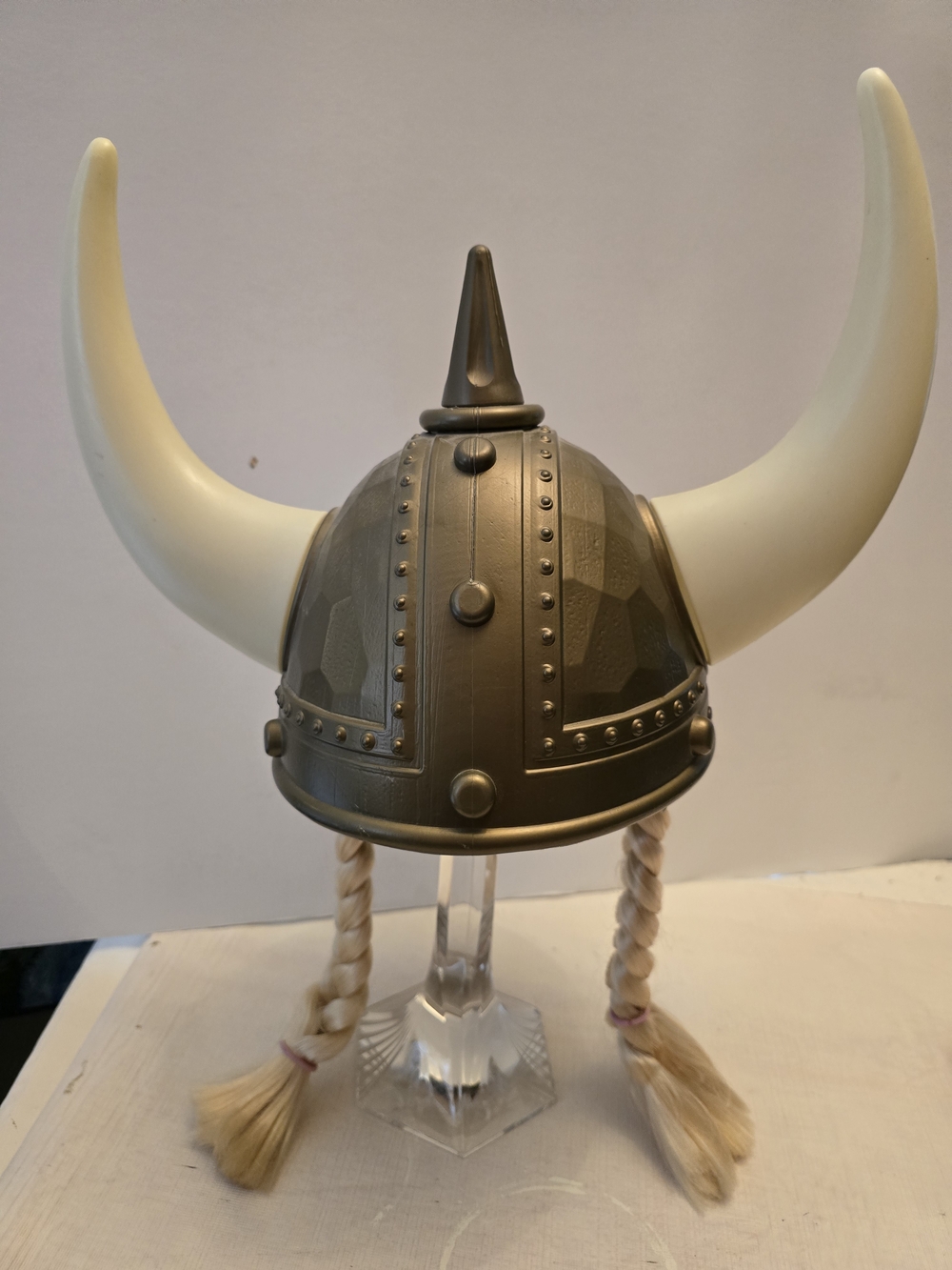 Disney Viking Horned Helmet with Braids - Metallic Gold and Cream New